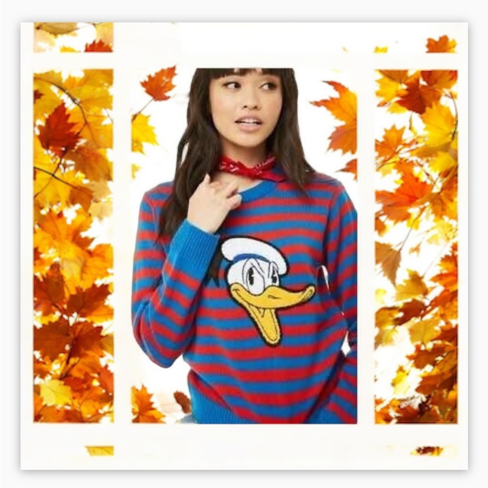 Mickey Mouse 90th Anniversary Collection F21- SzM-Stripe DonaldDuck Knit…